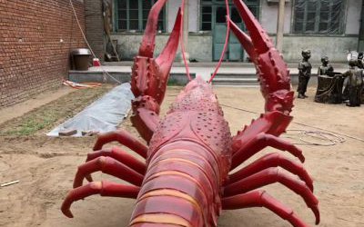 户外酒店大型玻璃钢仿真小龙虾雕塑