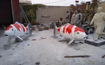 户外园林大型玻璃钢仿真鱼雕塑