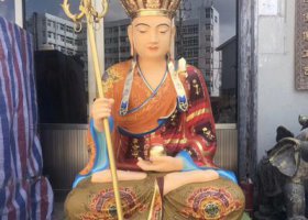 寺庙大型佛像玻璃钢彩绘地藏王雕塑