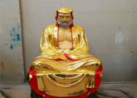 玻璃钢彩绘景区寺庙供奉十八罗汉雕塑
