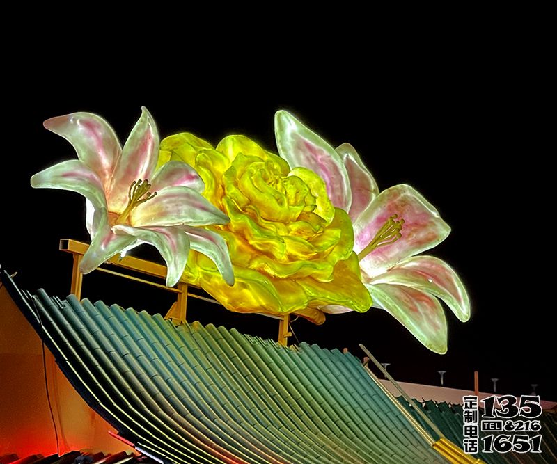 玻璃钢发光花朵造型雕塑 玻璃钢发光花朵造型雕塑