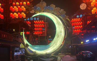 玻璃钢法院月亮景观雕塑