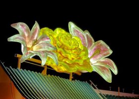 玻璃钢发光花朵造型雕塑