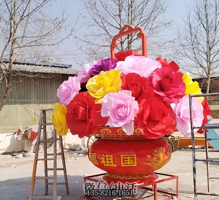 玻璃钢大花篮雕塑