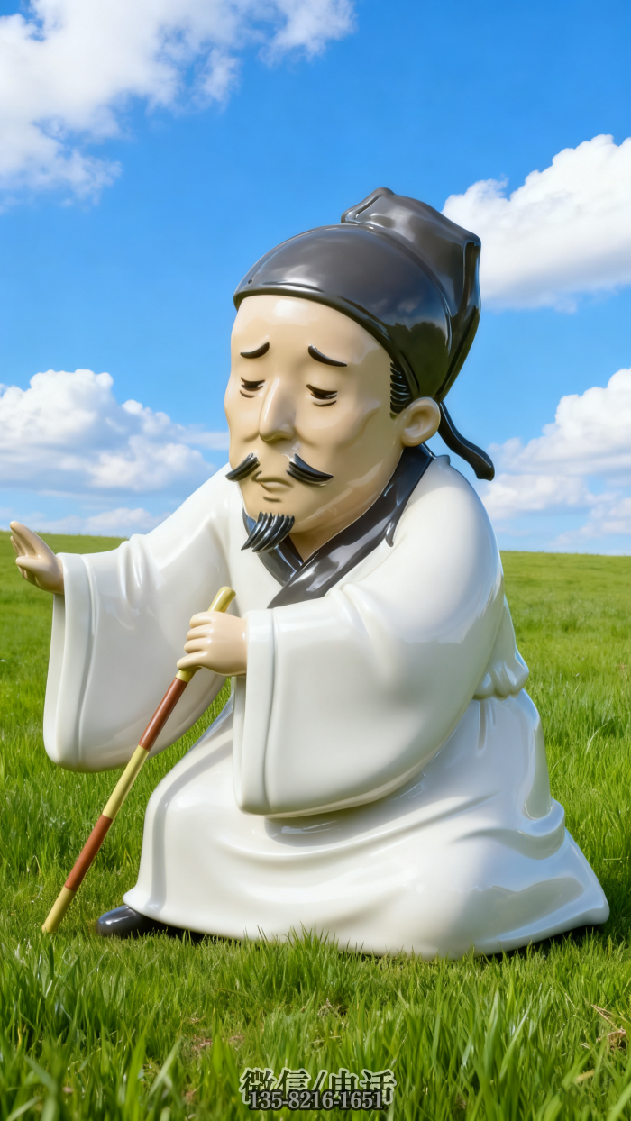 杜甫雕塑实拍图