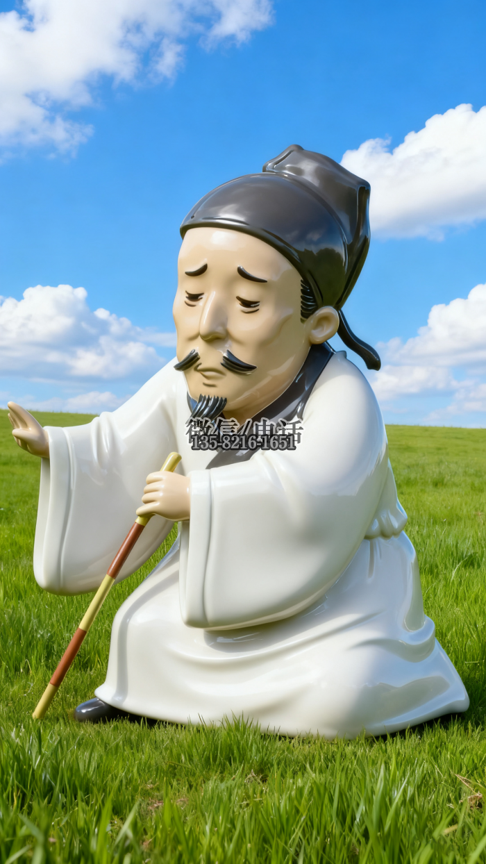 不锈钢杜甫雕塑