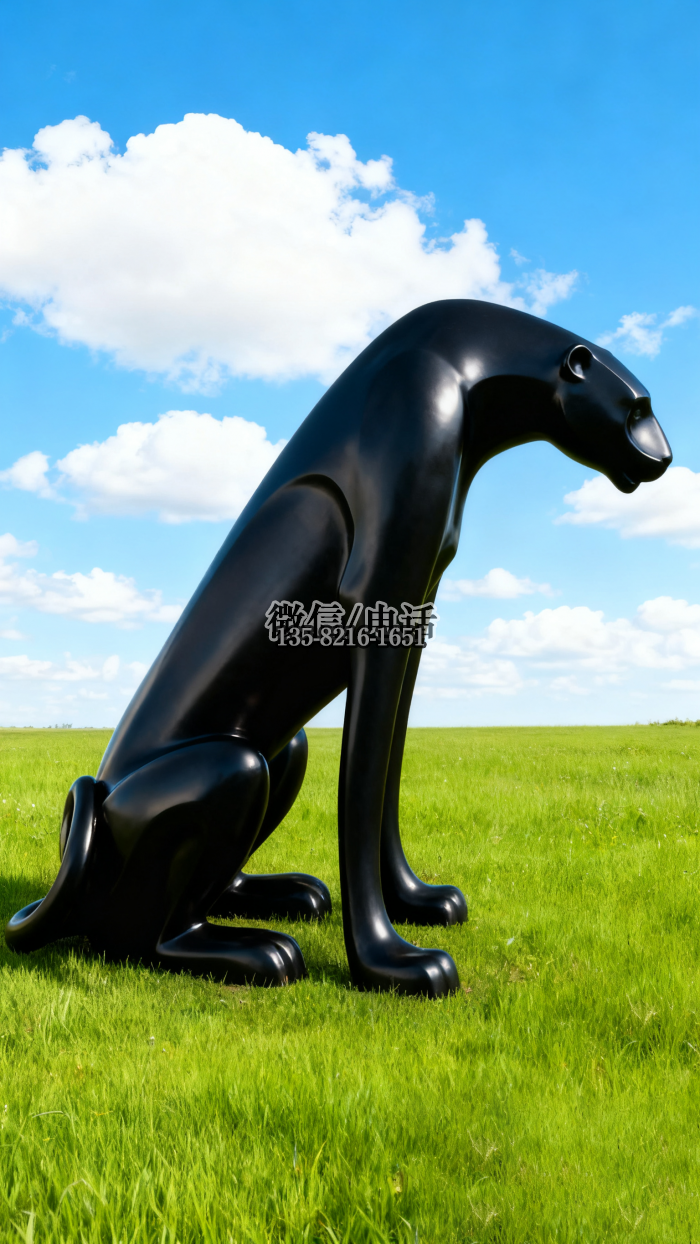 猎豹雕塑实拍图