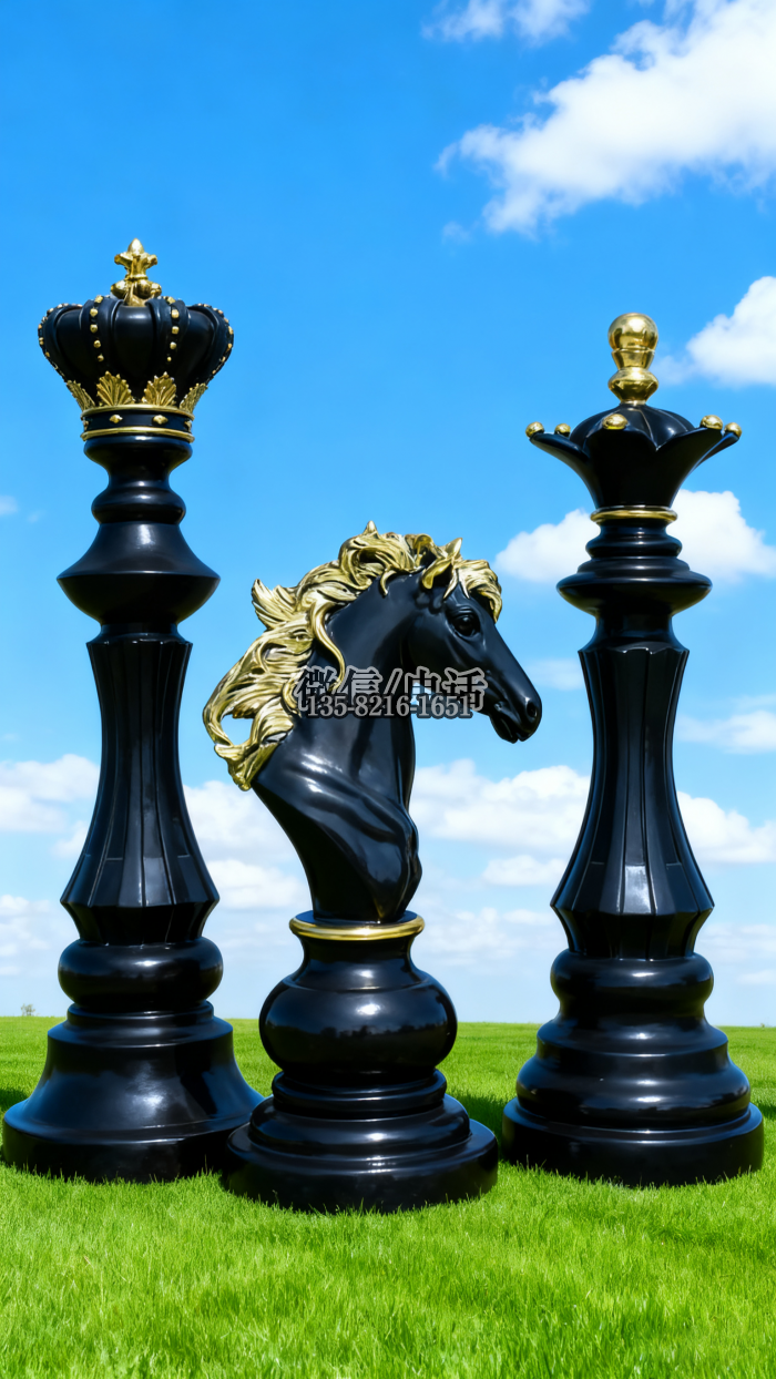 玻璃钢下棋雕塑