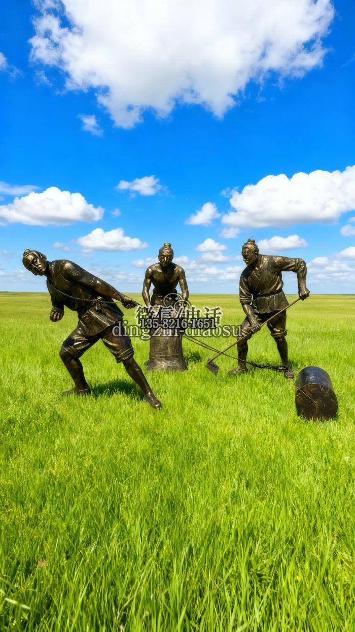 农耕人物雕塑