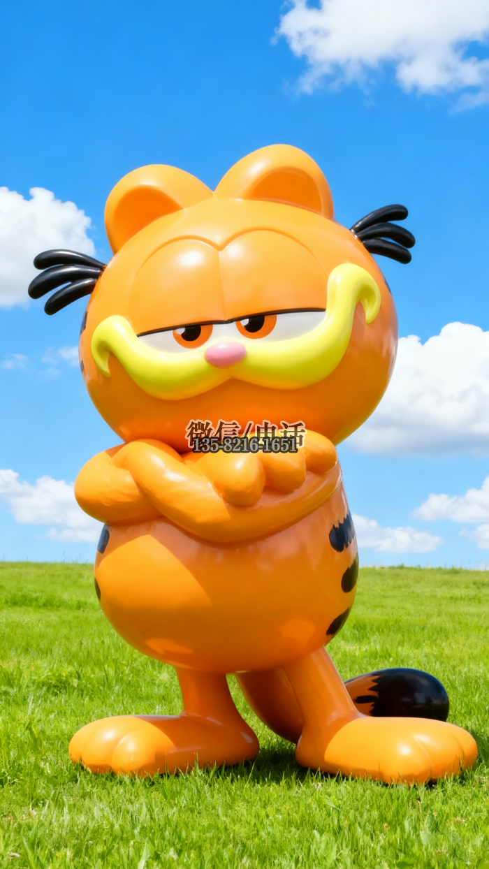 加菲猫雕塑实拍图
