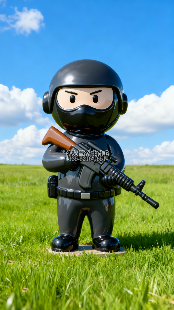 玻璃钢特警雕塑