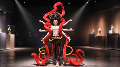 3d打印2.5米玻璃钢六臂魔童哪吒雕塑